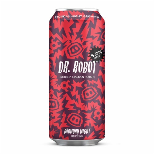 Monday Night Brewing Dr. Robot Berry Lemon Sour Craft Beer Single Can Perspective: front