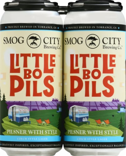 Smog City Brewing Little Bo Pills Pilsner Perspective: front