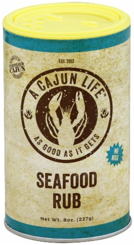 A Cajun Life™ Seafood Rub Perspective: front