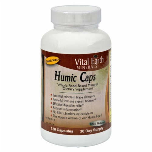 Vital Earth Minerals Humic Mineral Caps Perspective: front