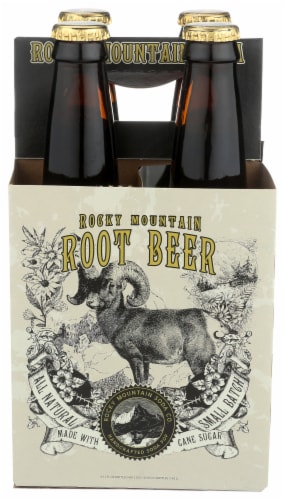 Rocky Mountain Root Beer Soda Bottles Perspective: front