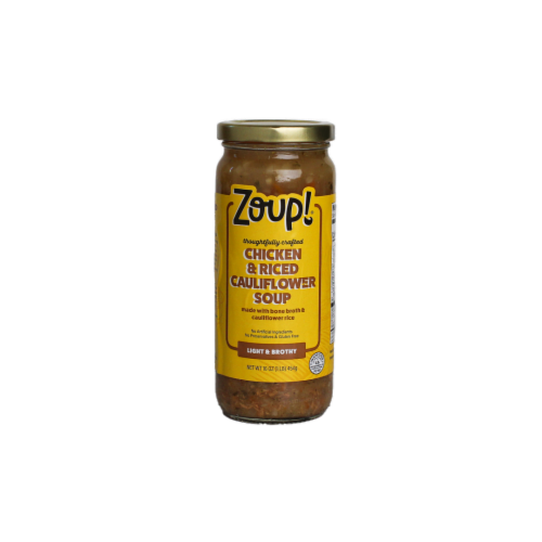 Zoup Chicken & Riced Cauliflower Soup Perspective: front
