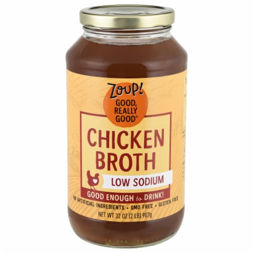 Zoup Good Really Good Gluten Free Low Sodium Chicken Broth Perspective: front
