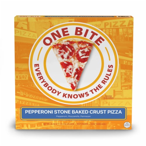 One Bite Pepperoni Frozen Pizza Perspective: front