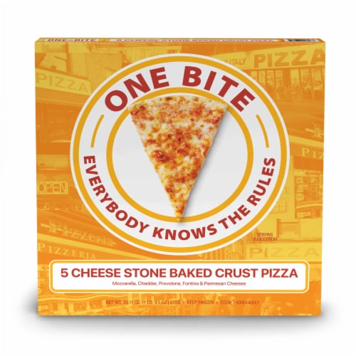 One Bite 5 Cheese Frozen Pizza Perspective: front