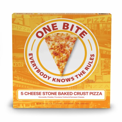 One Bite 5 Cheese Frozen Pizza Perspective: front