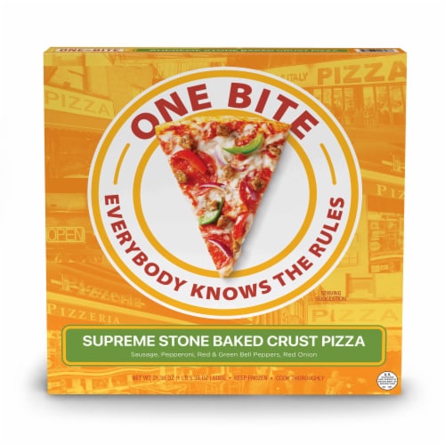 One Bite Supreme Frozen Pizza Perspective: front