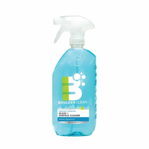 Boulderclean Herbal Peppermint Scented Natural Glass and Surface Cleaner Perspective: front
