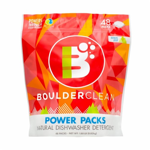 Boulder Clean Dishwasher Power Packs Citrus Zest Perspective: front