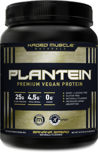 Kaged Muscle® Naturals Multivitamin Banana Bread Premium Vegan Protein Perspective: front