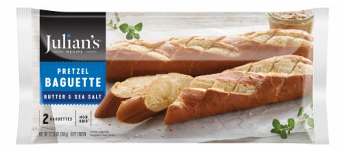 Julian's® Recipe Butter & Sea Salt Pretzel Baguette Frozen Bread Perspective: front