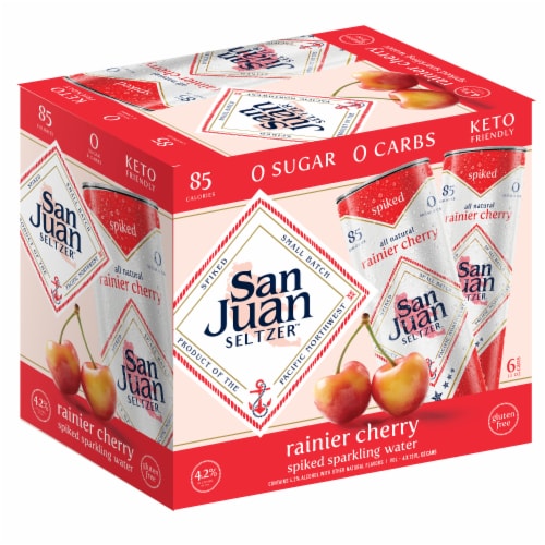 San Juan Seltzer Rainier Cherry Spiked Sparkling Water Perspective: front