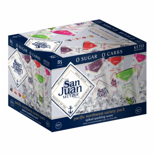 San Juan Pacific Northwest Spiked Seltzer Variety Pack Perspective: front