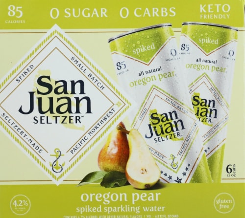 San Juan Oregon Pear Spiked Seltzer Perspective: front