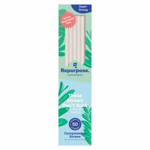 Repurpose Compostable Bendable Straws 50 Count Perspective: front