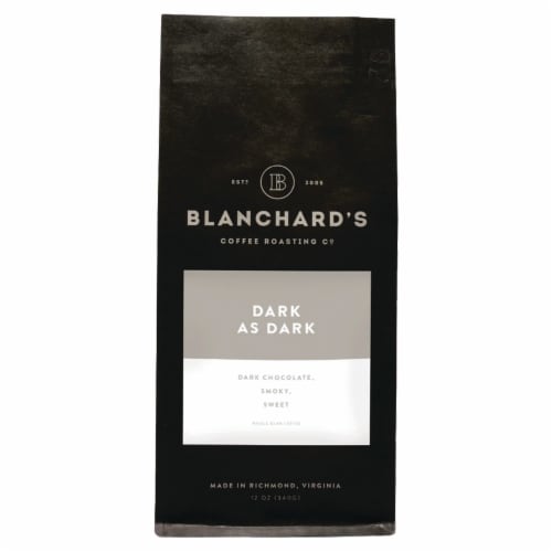 Blanchard's Dark as Dark Whole Bean Coffee Perspective: front