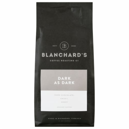 Blanchard's Dark as Dark Ground Coffee Perspective: front