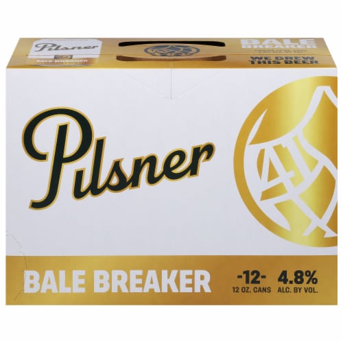 Bale Breaker Brewing Co Pilsner Cans Perspective: front