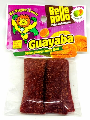 El Super Leon Relle Rollo Guayaba Spicy Guava Candy Roll Perspective: front