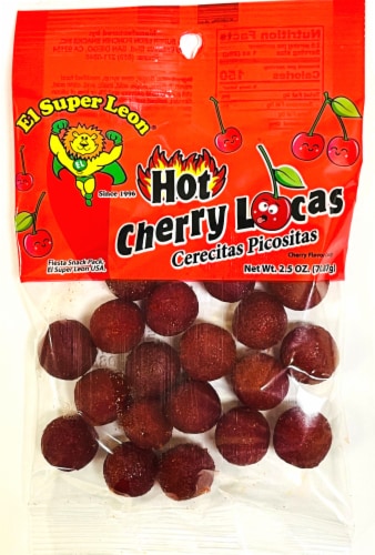 El Super Leon® Hot Cherry Locas Candy Perspective: front