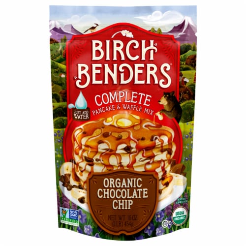 Birch Benders Organic Pancake & Waffle Chocolate Chip Mix Perspective: front