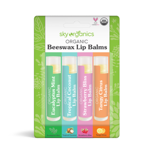 Sky Organics Organic Beeswax Lip Balm Variety Pack, 4 pk - Kroger