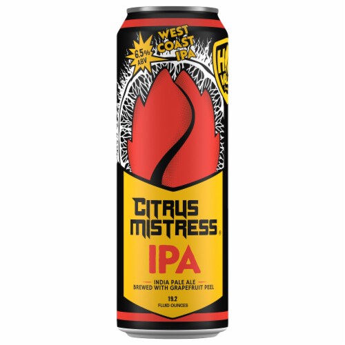 Hop Valley Brewing Company® Citrus Mistress® IPA Beer Single Can Perspective: front