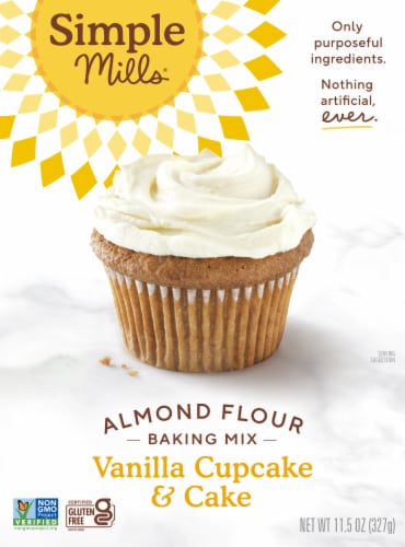 Simple Mills Gluten Free Vanilla Cupcake & Cake Almond Flour Baking Mix Perspective: front