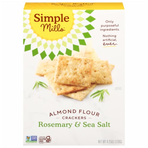 Simple Mills® Rosemary & Sea Salt Almond Flour Crackers Perspective: front