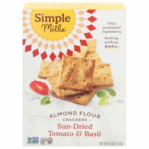 Simple Mills® Sun-Dried Tomato & Basil Almond Flour Crackers Perspective: front
