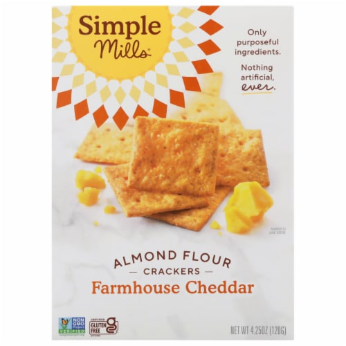 Simple Mills® Farmhouse Cheddar Almond Flour Crackers Perspective: front