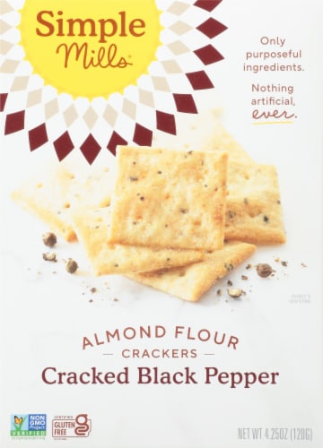 Simple Mills® Cracked Black Pepper Almond Flour Crackers Perspective: front