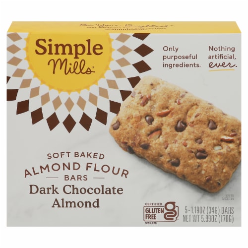 Simple Mills® Dark Chocolate Almond Soft Baked Almond Flour Bars Perspective: front