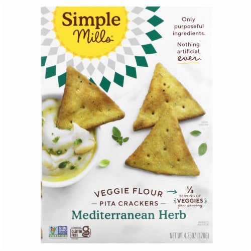 Simple Mills® Mediterranean Herb Veggie Pita Crackers Perspective: front