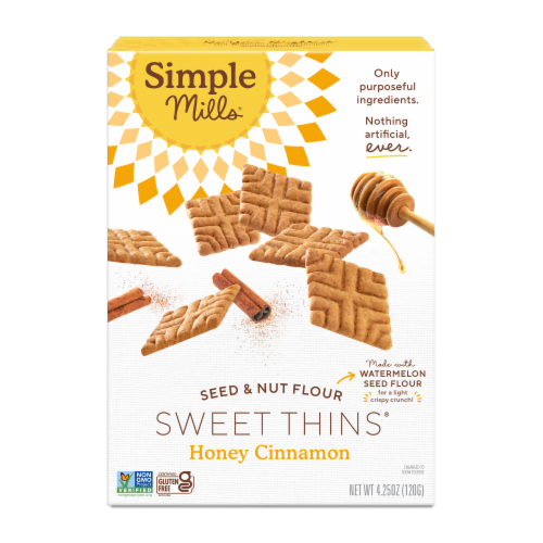 Simple Mills® Seed & Nut Flour Honey Cinnamon Sweet Thins® Cookies Perspective: front