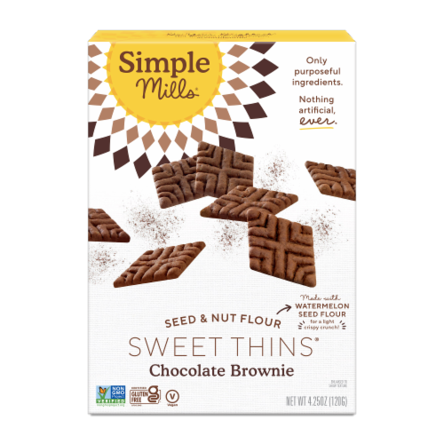 Simple Mills® Seed & Nut Flour Chocolate Brownie Sweet Thins® Cookies Perspective: front