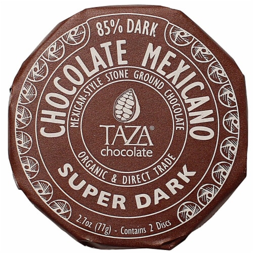 Taza Chocolate Organic Super Dark 85% Dark Chocolate Mexicano Discs Perspective: front