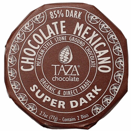 Taza Chocolate Organic Super Dark 85% Dark Chocolate Mexicano Discs Perspective: front