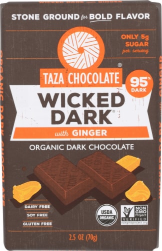 Taza Chocolate Wicked Dark with Ginger Organic Dark Chocolate Perspective: front