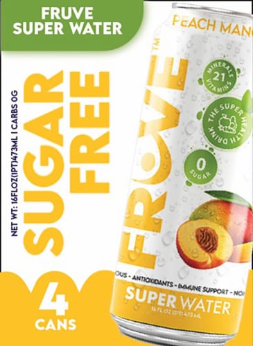 FrUve Sugar Free Peach Mango Super Water Perspective: front