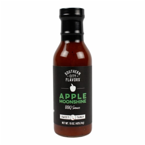 Southern City Flavors Apple Moonshine Sweet And Tangy BBQ Sauce With Honey15oz Perspective: front