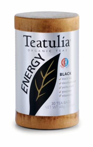 Teatulia Organic Energy Black Tea Bags Perspective: front