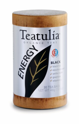 Teatulia Organic Energy Black Tea Bags Perspective: front