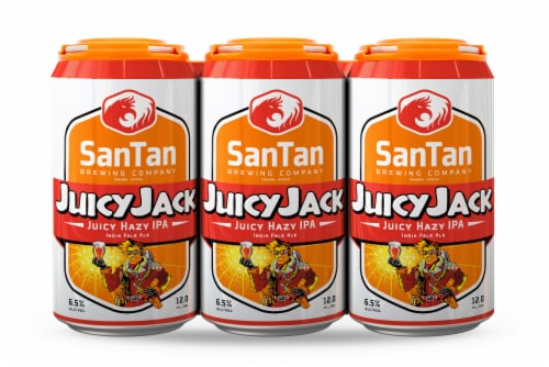 SanTan Brewing Co. Juicy Jack Juicy Hazy India Pale Ale Craft IPA Beer Perspective: front