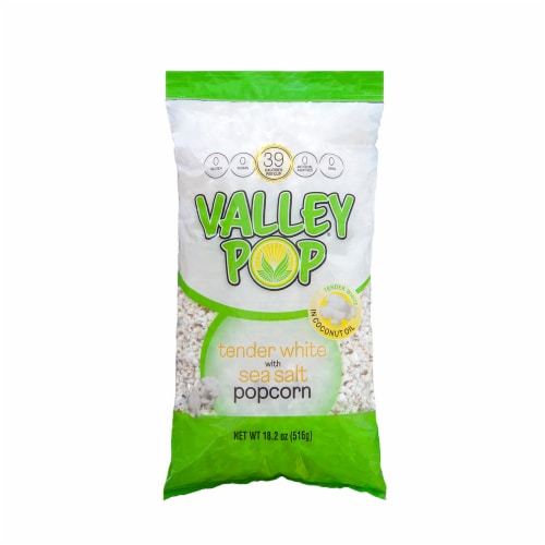Valley Popcorn Tender White Popcorn with Sea Salt Perspective: front