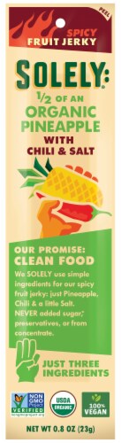 Soley® Chili & Salt Organic Pineapple Spicy Fruit Jerky Perspective: front