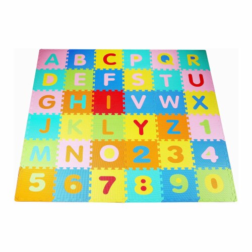 BalanceFrom 9 Color Thick Interlocking Letter Puzzle Foam Exercise Play Mats,  36, 1 Piece - Foods Co.