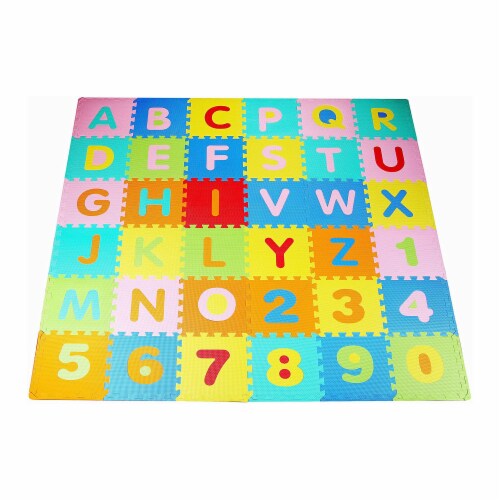 BalanceFrom 9 Color Thick Interlocking Letter Puzzle Foam Exercise Play Mats 36 1 Piece Harris Teeter