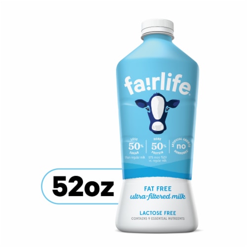 Fairlife Fat Free Lactose Free & High-Protein Ultra-Filtered Milk Perspective: front