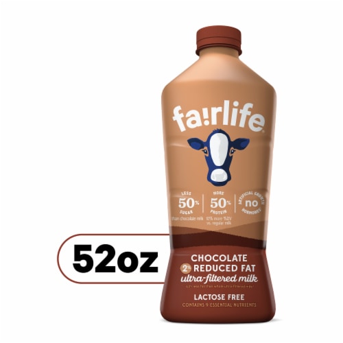 fairlife Ultra-Filtered Milk, Lactose Free, High Protein, 2% Reduced Fat Chocolate Milk Perspective: front